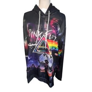 Graphic hoodie spell out Pink Floyd from the dark side of the moon unisex L